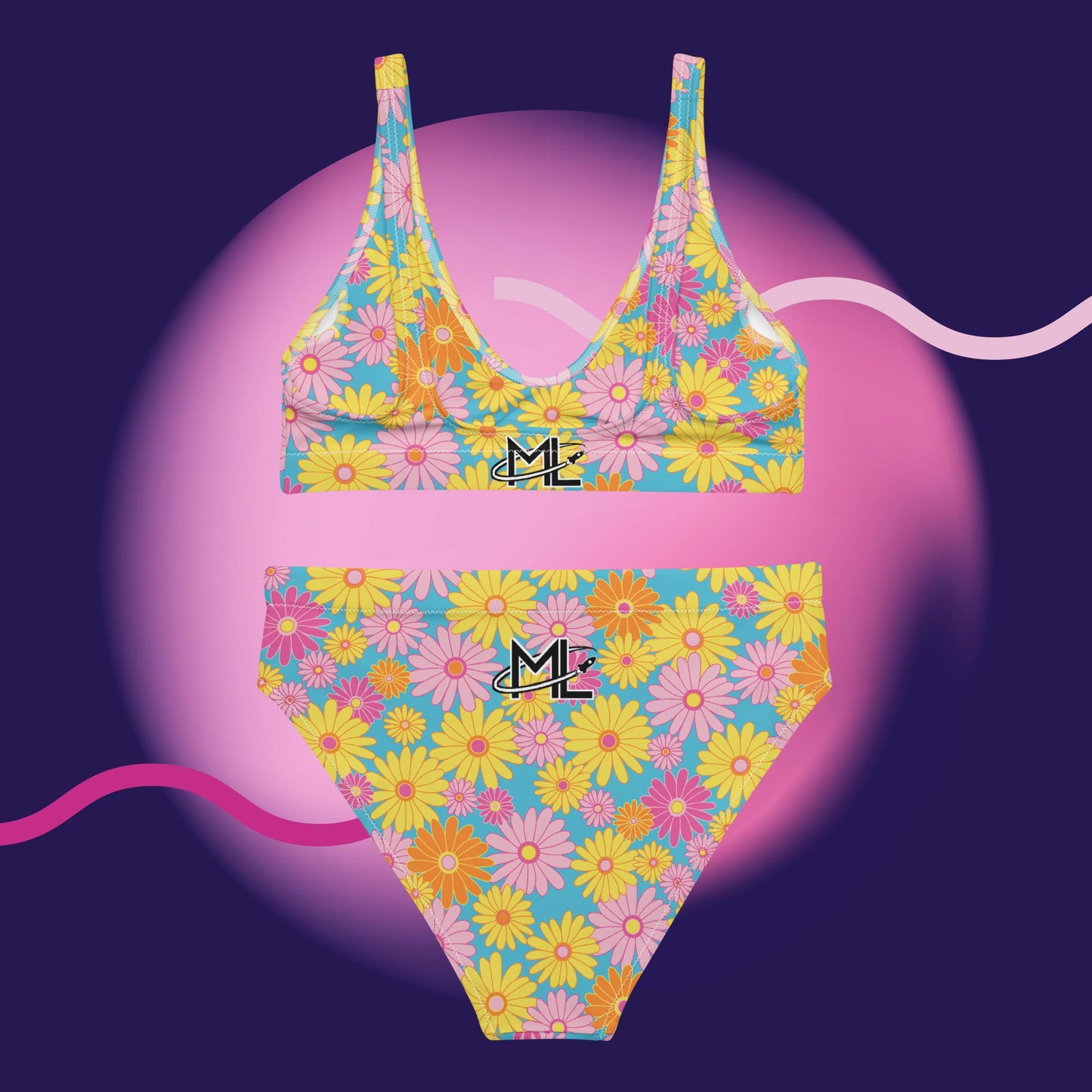 Flower-ful Recycled high-waisted bikini