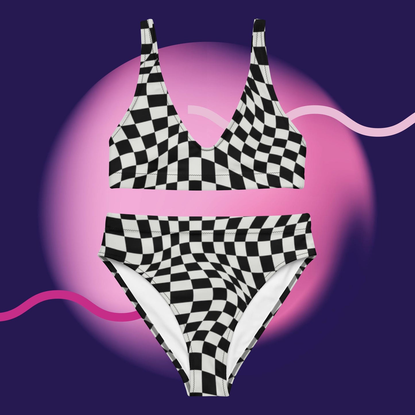 Finish the Race Recycled high-waisted bikini