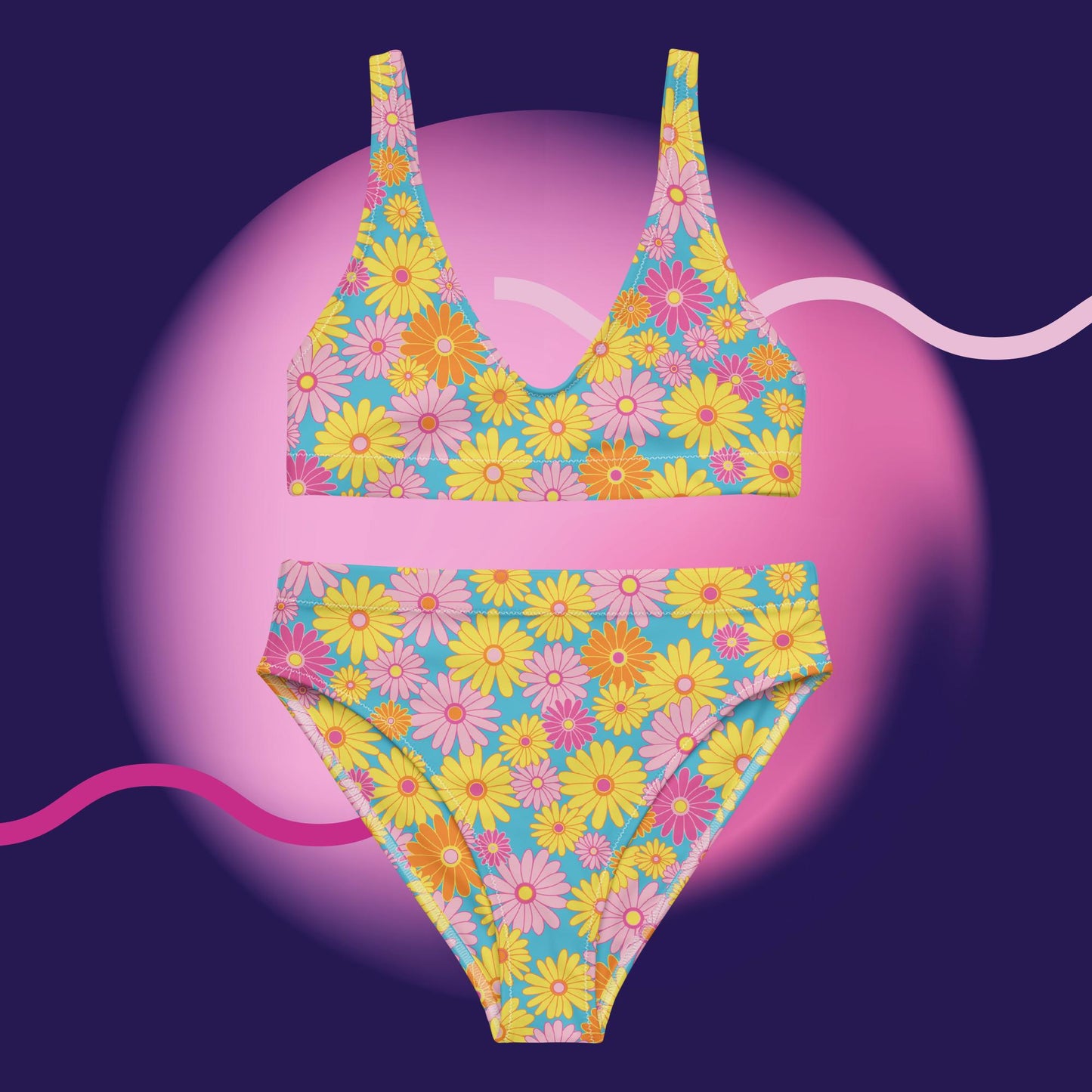 Flower-ful Recycled high-waisted bikini