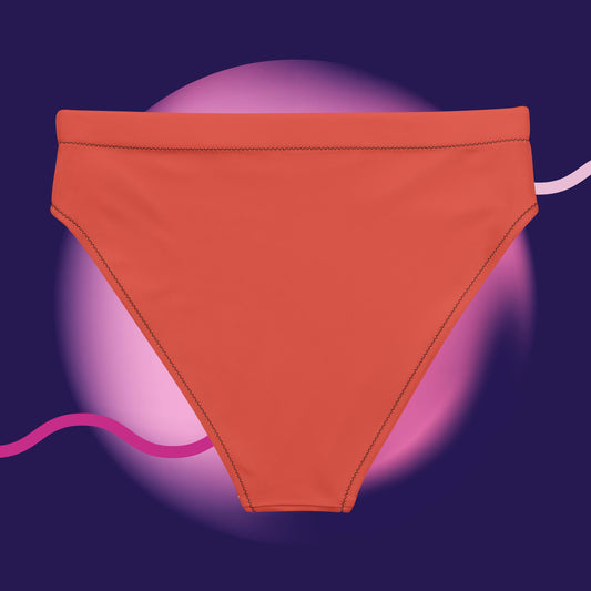 Moon Lvnding High-Waisted Bikini Bottom (Orange)